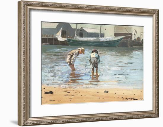 Boys Wading-Winslow Homer-Framed Premium Giclee Print