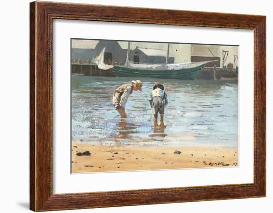 Boys Wading-Winslow Homer-Framed Premium Giclee Print