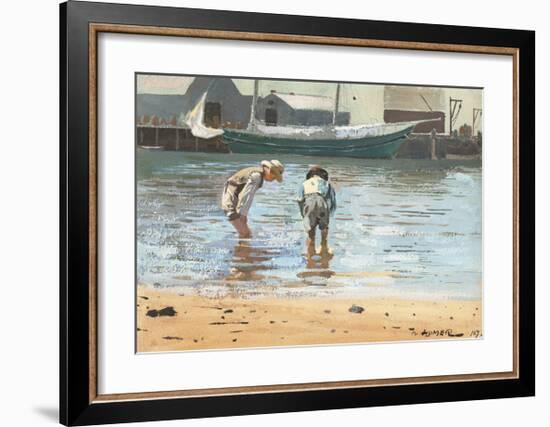 Boys Wading-Winslow Homer-Framed Premium Giclee Print