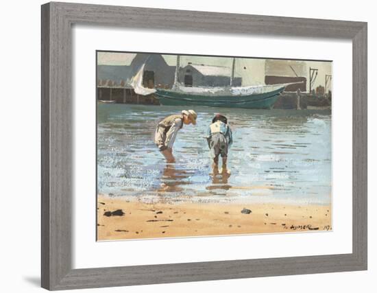 Boys Wading-Winslow Homer-Framed Premium Giclee Print