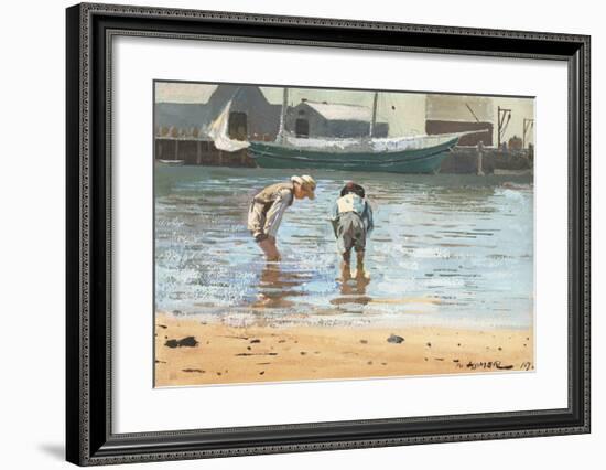Boys Wading-Winslow Homer-Framed Premium Giclee Print