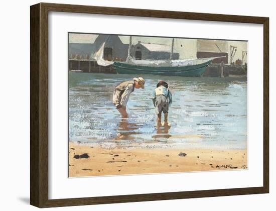 Boys Wading-Winslow Homer-Framed Premium Giclee Print