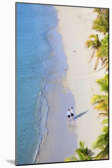 Boys Walking on Beach at Mana Island Resort, Mana Island, Mamanuca Islands, Fiji-Ian Trower-Mounted Premium Photographic Print