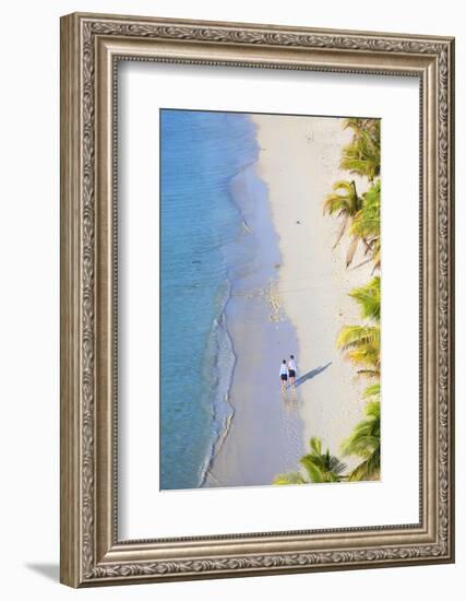 Boys Walking on Beach at Mana Island Resort, Mana Island, Mamanuca Islands, Fiji-Ian Trower-Framed Photographic Print