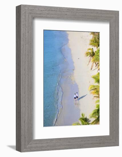 Boys Walking on Beach at Mana Island Resort, Mana Island, Mamanuca Islands, Fiji-Ian Trower-Framed Photographic Print