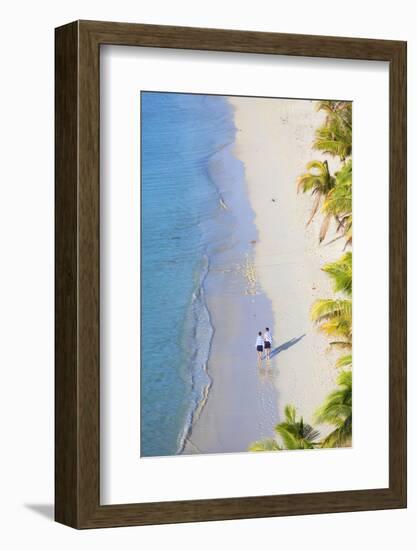 Boys Walking on Beach at Mana Island Resort, Mana Island, Mamanuca Islands, Fiji-Ian Trower-Framed Photographic Print