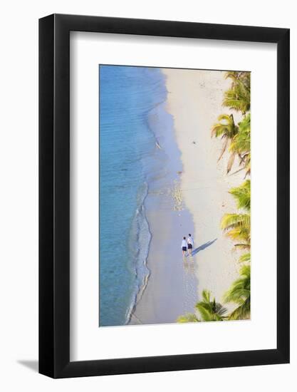 Boys Walking on Beach at Mana Island Resort, Mana Island, Mamanuca Islands, Fiji-Ian Trower-Framed Photographic Print