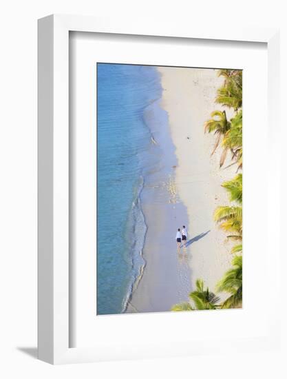 Boys Walking on Beach at Mana Island Resort, Mana Island, Mamanuca Islands, Fiji-Ian Trower-Framed Photographic Print