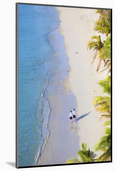Boys Walking on Beach at Mana Island Resort, Mana Island, Mamanuca Islands, Fiji-Ian Trower-Mounted Photographic Print