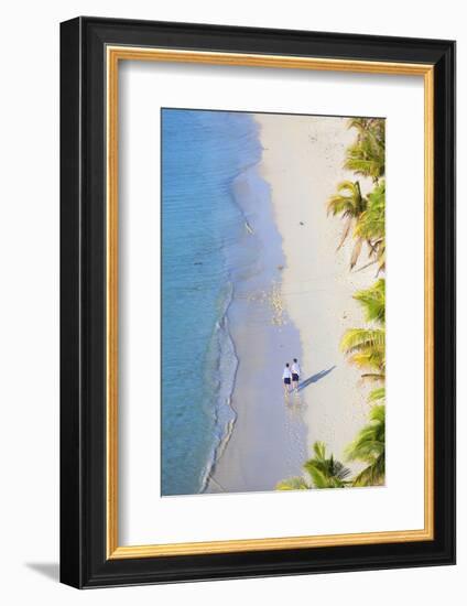 Boys Walking on Beach at Mana Island Resort, Mana Island, Mamanuca Islands, Fiji-Ian Trower-Framed Photographic Print