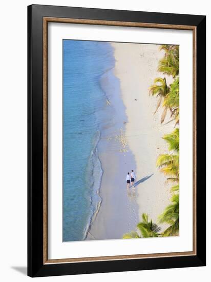 Boys Walking on Beach at Mana Island Resort, Mana Island, Mamanuca Islands, Fiji-Ian Trower-Framed Photographic Print