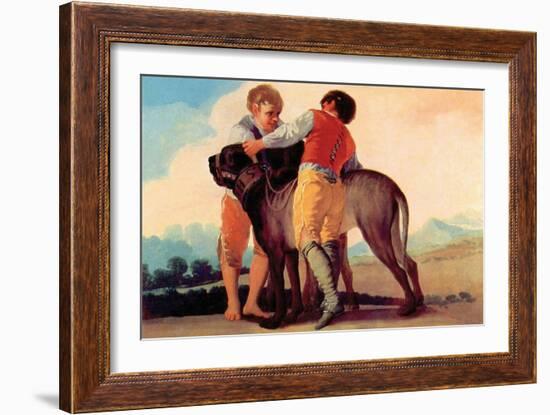 Boys with Blood Dogs-Francisco de Goya-Framed Art Print