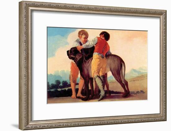 Boys with Blood Dogs-Francisco de Goya-Framed Art Print