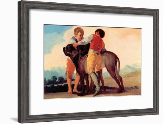 Boys with Blood Dogs-Francisco de Goya-Framed Art Print