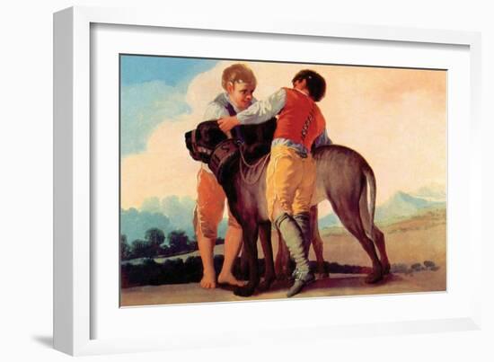 Boys with Blood Dogs-Francisco de Goya-Framed Art Print