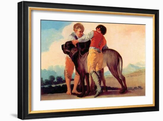 Boys with Blood Dogs-Francisco de Goya-Framed Art Print