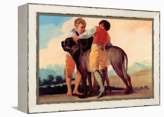 Boys with Blood Dogs-Francisco de Goya-Framed Stretched Canvas