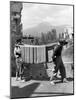 Boys Working in Pasta Factory Carry Rods of Pasta to Drying Rooms-Alfred Eisenstaedt-Mounted Photographic Print