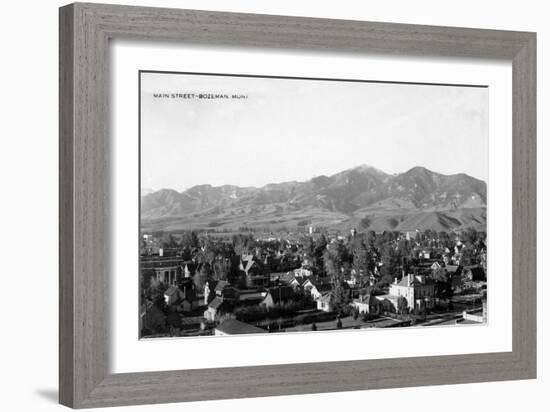 Bozeman, Montana - Panoramic View of Town-Lantern Press-Framed Art Print