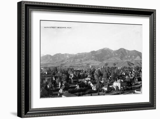 Bozeman, Montana - Panoramic View of Town-Lantern Press-Framed Art Print