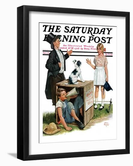 "Bozo, the Talking Dog," Saturday Evening Post Cover, September 1, 1928-Alan Foster-Framed Giclee Print