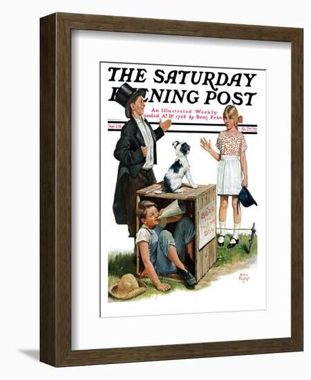 "Bozo, the Talking Dog," Saturday Evening Post Cover, September 1, 1928-Alan Foster-Framed Giclee Print