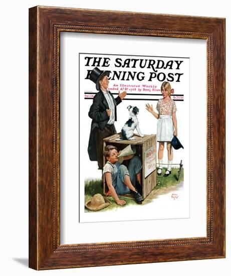 "Bozo, the Talking Dog," Saturday Evening Post Cover, September 1, 1928-Alan Foster-Framed Giclee Print