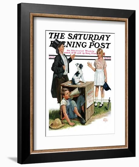 "Bozo, the Talking Dog," Saturday Evening Post Cover, September 1, 1928-Alan Foster-Framed Giclee Print