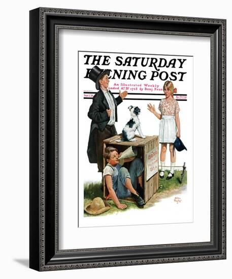 "Bozo, the Talking Dog," Saturday Evening Post Cover, September 1, 1928-Alan Foster-Framed Giclee Print