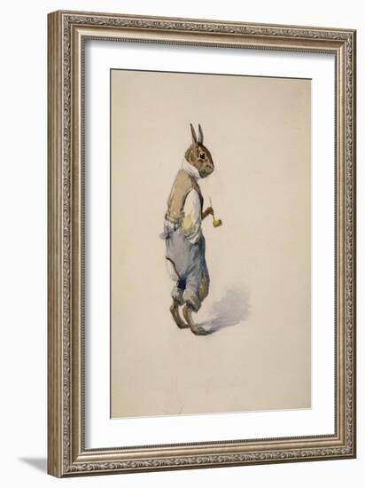 Br'er Rabbit, 1881-1928 (Pencil with W/C on Paper)-Arthur Burdett Frost-Framed Giclee Print