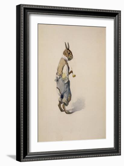 Br'er Rabbit, 1881-1928 (Pencil with W/C on Paper)-Arthur Burdett Frost-Framed Giclee Print