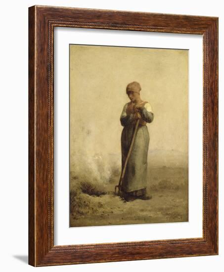 Br?leuse d'herbes-Jean-François Millet-Framed Giclee Print