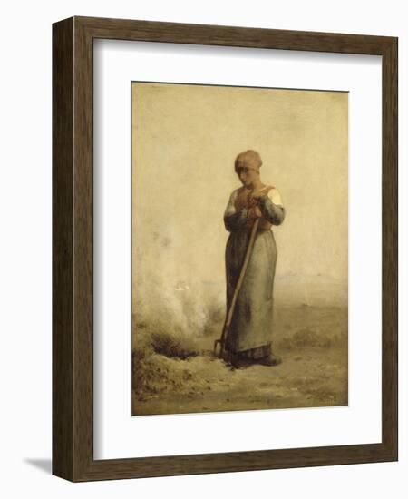 Br?leuse d'herbes-Jean-François Millet-Framed Giclee Print