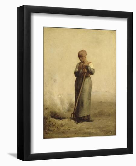 Br?leuse d'herbes-Jean-François Millet-Framed Giclee Print