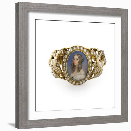 Bracelet Containing a Miniature of Victoiria, Duchess of Nemours-French School-Framed Giclee Print