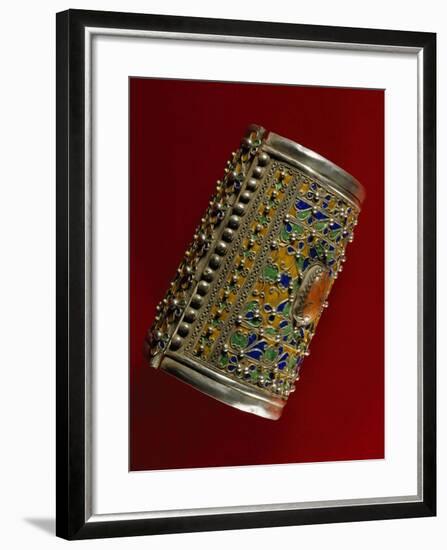 Bracelet in Coral, Silver and Enamel, Morocco-null-Framed Giclee Print