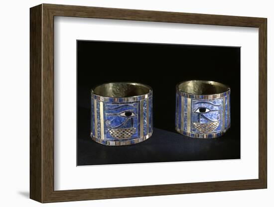 Bracelets with Wedjat eyes, Ancient Egyptian, 22nd dynasty, c890 BC-Werner Forman-Framed Photographic Print