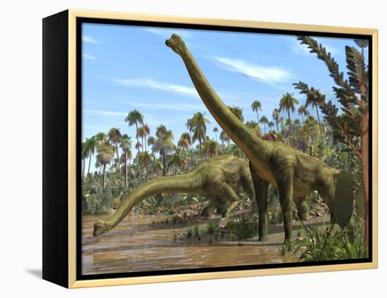 Brachiosaurus Dinosaurs-Roger Harris-Framed Premier Image Canvas