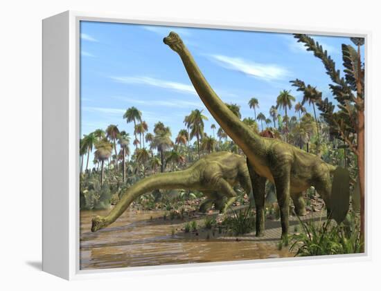 Brachiosaurus Dinosaurs-Roger Harris-Framed Premier Image Canvas