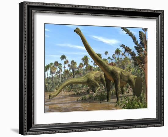 Brachiosaurus Dinosaurs-Roger Harris-Framed Photographic Print