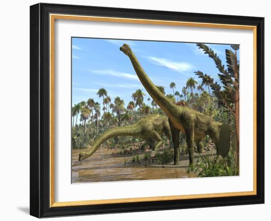 Brachiosaurus Dinosaurs-Roger Harris-Framed Photographic Print