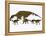 Brachylophosaurus with Offspring-Stocktrek Images-Framed Stretched Canvas