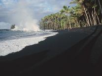 Lava Flowing Down Cliff Into the Ocean-Brad Lewis-Framed Photographic Print