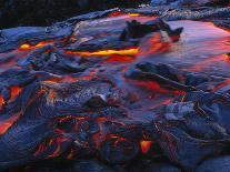 Molten Lava Flowing Into the Ocean-Brad Lewis-Photographic Print
