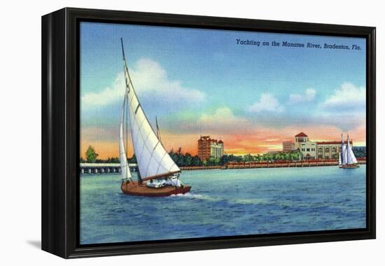 Bradenton, Florida - Sailboat on Manatee River-Lantern Press-Framed Stretched Canvas