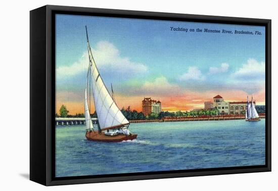 Bradenton, Florida - Sailboat on Manatee River-Lantern Press-Framed Stretched Canvas