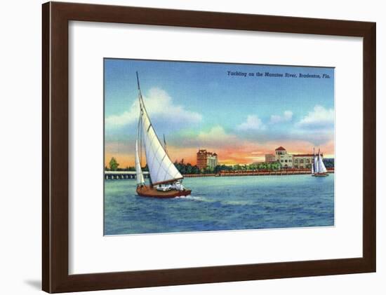 Bradenton, Florida - Sailboat on Manatee River-Lantern Press-Framed Art Print