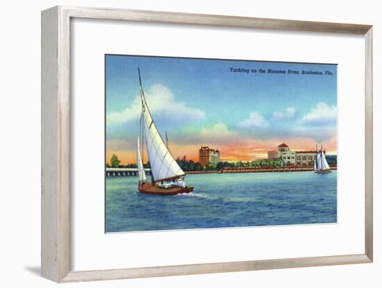 Bradenton, Florida - Sailboat on Manatee River-Lantern Press-Framed Art Print