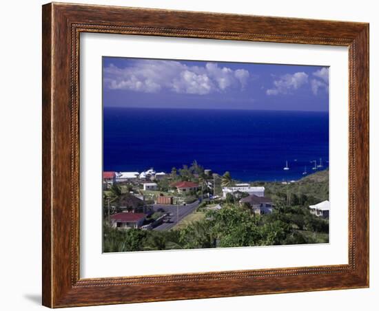 Brades Town View from Baker Hill, Montserrat-Walter Bibikow-Framed Photographic Print