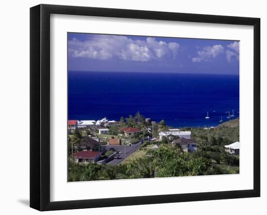 Brades Town View from Baker Hill, Montserrat-Walter Bibikow-Framed Photographic Print